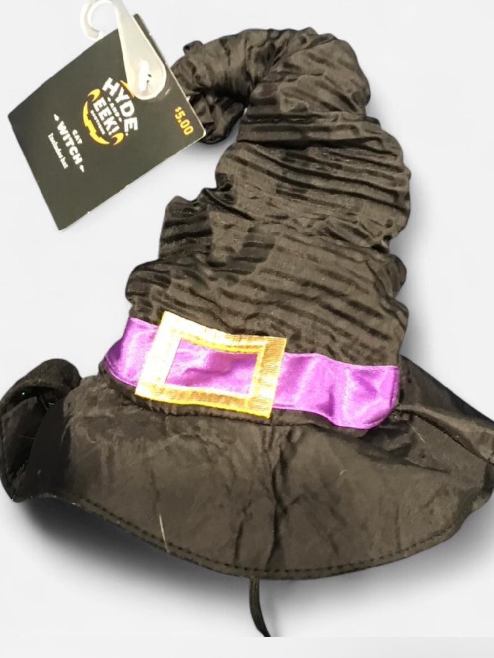 Hyde & EEK! Black Witch Hat with Purple Belt - Cat Costume Accessory
